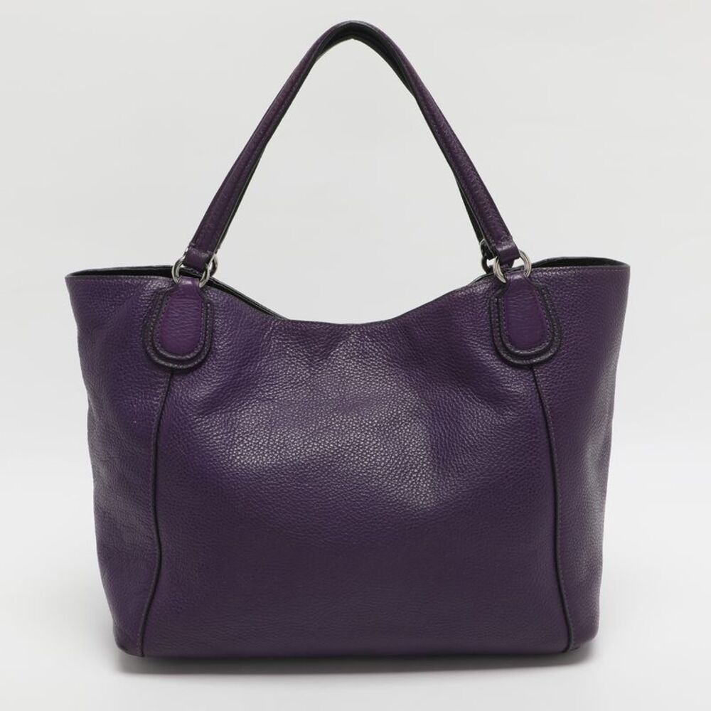 Coach Edie 28 Purple Leather Tote - Picture 4 of 7
